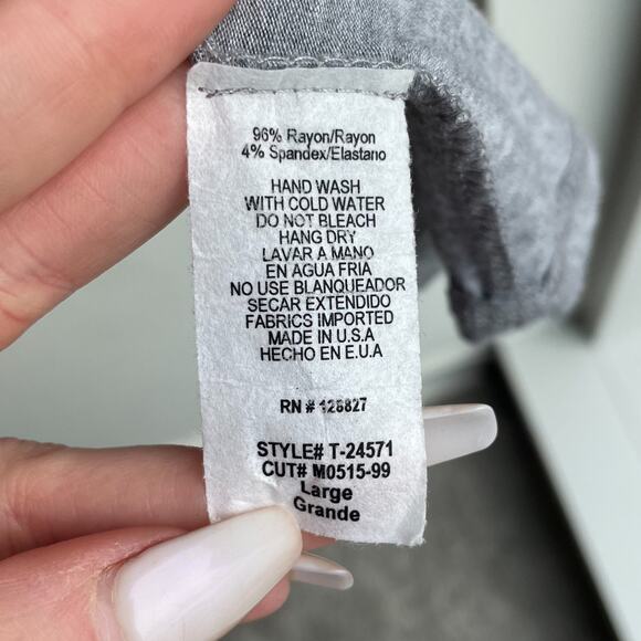 Grey Tiered Ruffle Hem Longline Cami Top - Size L - NWT - Picture 6 of 6